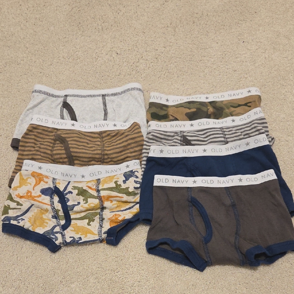 Old Navy Kids' Dinosaur and Striped Boxer Briefs - Multi-Color Set Set Of 7